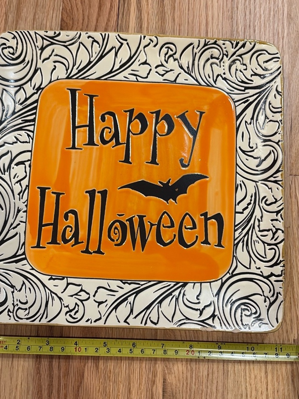 New Halloween Handcrafted Stoneware Plate Platter